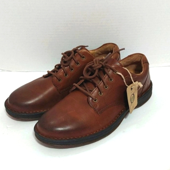 BORN BROWN LEATHER LACE UP LOAFERS NWT SIZE 8 - Picture 2 of 16